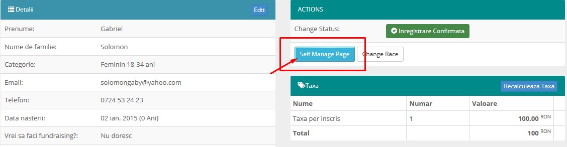 42km.ro - self manage page